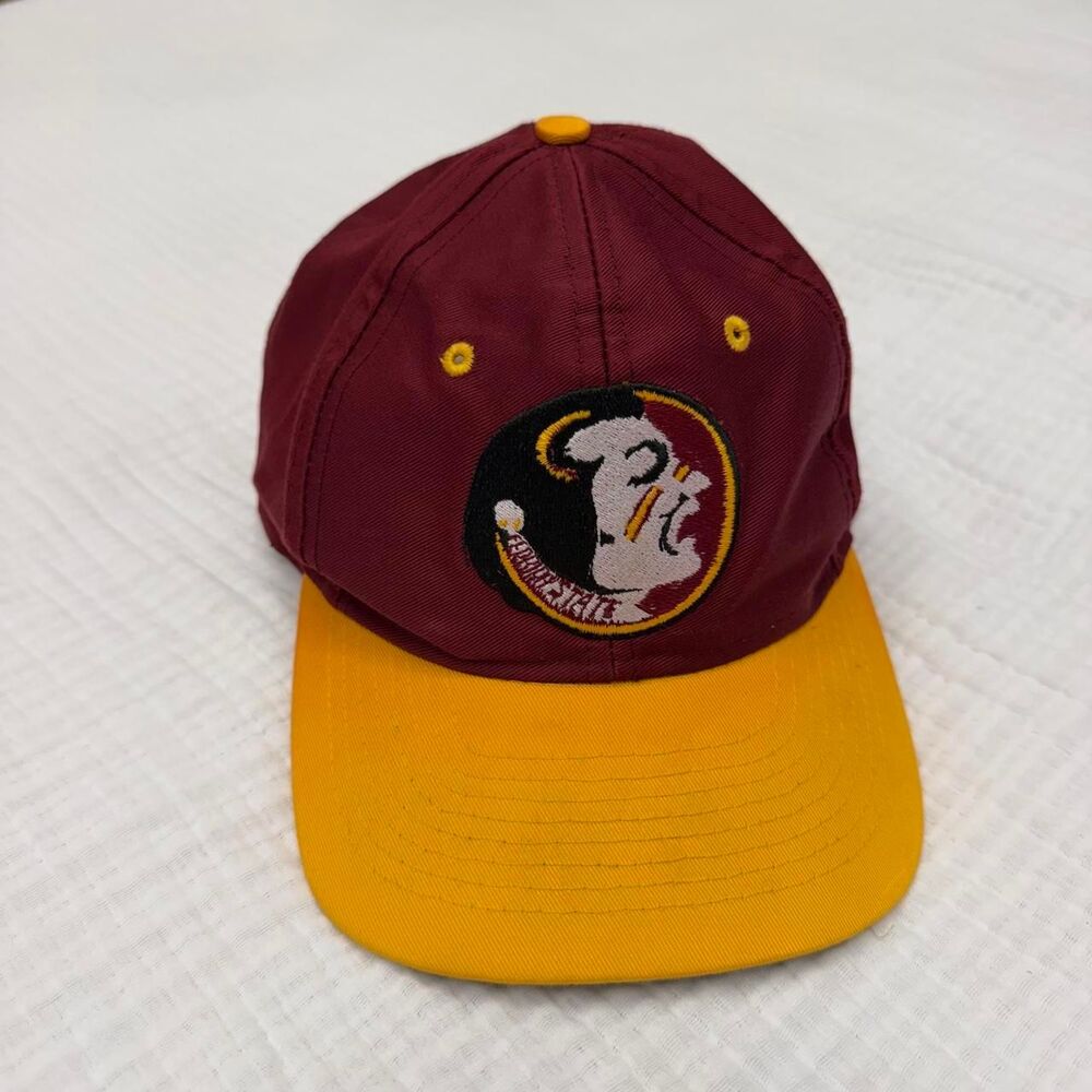 vintage 90s logo 7 fsu seminoles competitor snapback hat